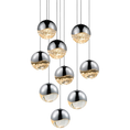 Load image into Gallery viewer, Grapes 9 Large Light LED Round Multipoint Pendant - Polished Chrome