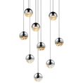 Load image into Gallery viewer, Grapes 9 Small Light LED Round Multipoint Pendant - Polished Chrome