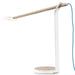 Gravy LED Desk Lamp - White Oak/Matte White/Blue Cord
