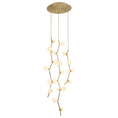 Load image into Gallery viewer, Hampton Multi-Light Pendant - Brushed Brass/White Glass