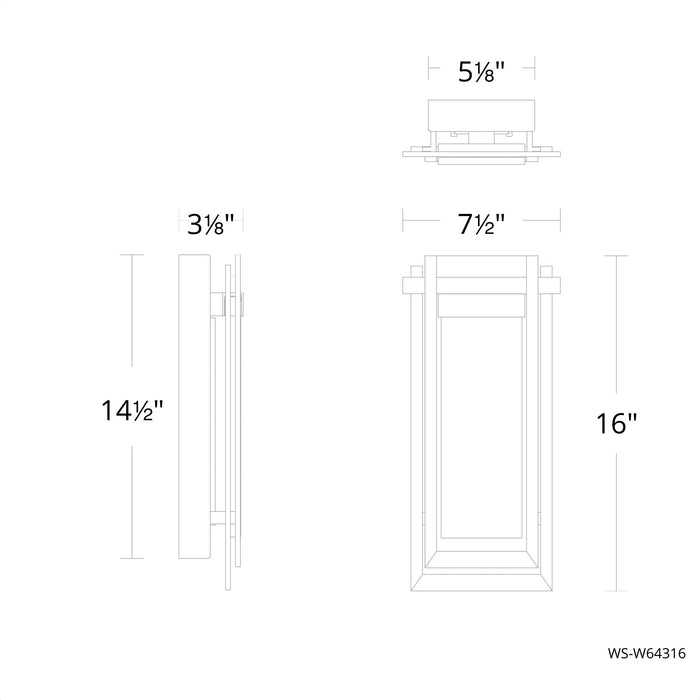 Haze LED Outdoor Wall Sconce - Diagram