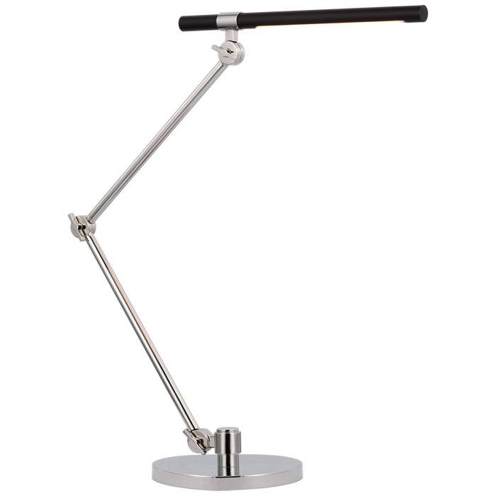 Heron Large Desk Lamp - Polished Nickel/Matte Black Finish