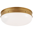 Load image into Gallery viewer, Hicks Medium Flush Mount - Hand-Rubbed Antique Brass Finish