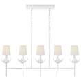 Load image into Gallery viewer, Illana Large Linear Chandelier - Plaster White Finish with Linen Shades