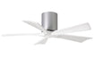 Irene Hugger 5-Blade Ceiling Fan - Brushed Nickel Finish with Matte White Blades 