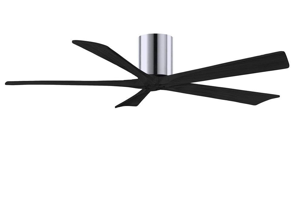 Irene Hugger 5-Blade Ceiling Fan - Polished Chrome Finish with Matte Black Blades