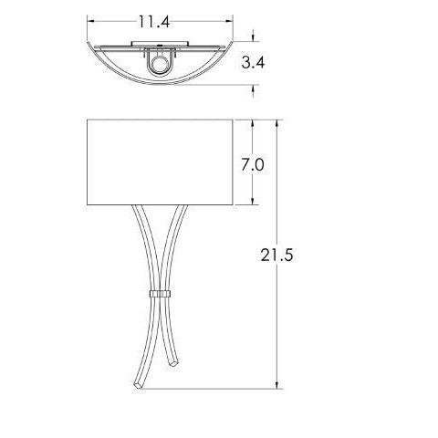 Ironwood Sprout Glass Wall Sconce - Diagram