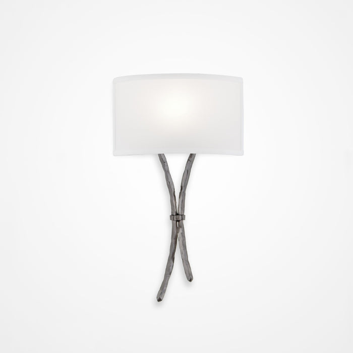 Ironwood Sprout Linen Wall Sconce - Satin Nickel/Linen Shade