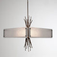 Load image into Gallery viewer, Ironwood Square Chandelier - Satin Nickel/Frosted Granite