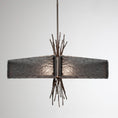 Load image into Gallery viewer, Ironwood Square Chandelier - Satin Nickel/Smoke Granite