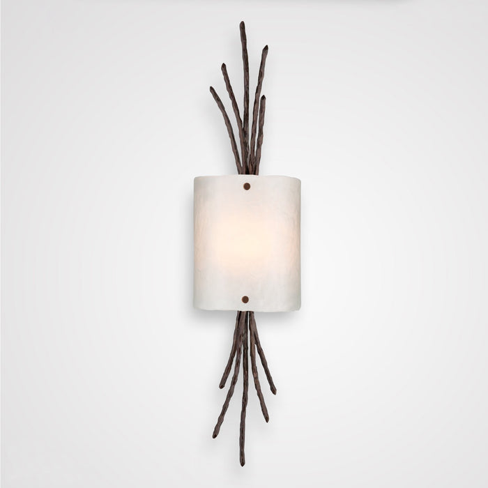 Ironwood Thistle Glass Wall Sconce - Oil Rubbed Bronze/Frosted Granite