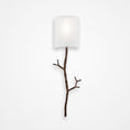 Load image into Gallery viewer, Ironwood Twig Linen Wall Sconce - Oiled Rubbed Bronze/Linen Shade