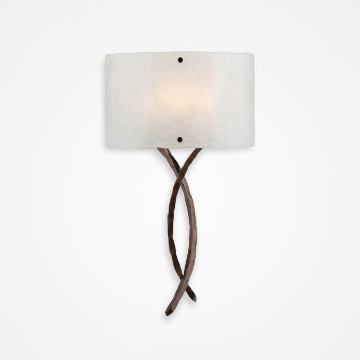 Ironwood Twist Glass Wall Sconce - Oiled Rubbed Bronze/Frosted Granite