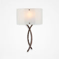 Load image into Gallery viewer, Ironwood Twist Glass Wall Sconce - Oiled Rubbed Bronze/Ivory Wisp