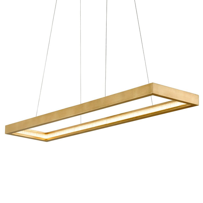 Jasmine LED Rectangular Frame Linear Pendant - Gold Leaf