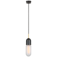 Load image into Gallery viewer, Junio Single Light Pendant Bronze/Hand-Rubbed Antique Brass Frosted Glass