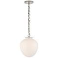 Load image into Gallery viewer, Katie Acorn Pendant - Polished Nickel Finish White Glass
