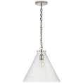 Load image into Gallery viewer, Katie Conical Pendant - Polished Nickel Finish Clear Glass