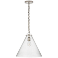 Load image into Gallery viewer, Katie Conical Pendant - Polished Nickel Finish Seeded Glass