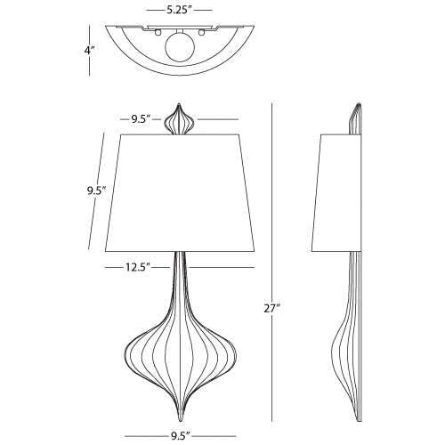Lantern Ribbed Sconce - Diagram