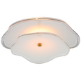 Load image into Gallery viewer, Leighton 14" Layered Flush Mount - Soft Brass Finish with Cream Tinted Cream
