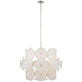 Load image into Gallery viewer, Leighton Large Barrel Chandelier - Polished Nickel Finish Cream Tinted Glass