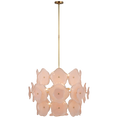 Load image into Gallery viewer, Leighton Large Barrel Chandelier - Soft Brass Finish Blushed Tinted Glass