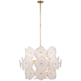 Load image into Gallery viewer, Leighton Large Barrel Chandelier - Soft Brass Finish Cream Tinted Glass
