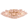 Load image into Gallery viewer, Leighton Large Flush Mount - Soft Brass Finish Blush Tinted Glass
