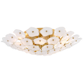 Load image into Gallery viewer, Leighton Large Flush Mount - Soft Brass Finish Cream Tinted Glass