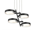 Load image into Gallery viewer, Light Guide Ring 4-Light LED Bar Pendant - Black and Satin White Finish