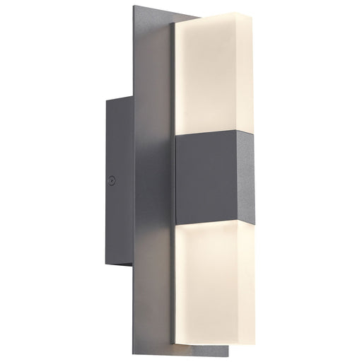 Lyft 12" Frosted Lens Outdoor LED Wall Sconce - Charcoal Finish