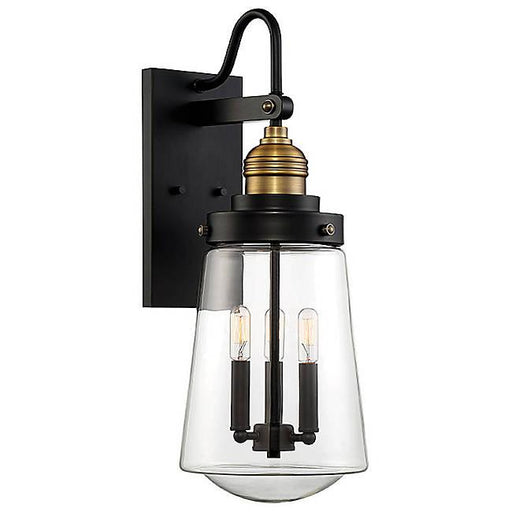 Macauley 3-Light Outdoor Wall Sconce - Vintage Black with WarmBrass Finish