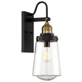 Load image into Gallery viewer, Macauley 14" Outdoor Wall Sconce - Vintage Black with WarmBrass