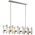 Load image into Gallery viewer, Malik Large Linear Chandelier - Polished Nickel Finish with Crystal Shades