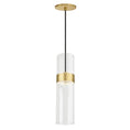 Load image into Gallery viewer, Manette Medium Pendant - Natural Brass Finish Clear Glass