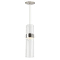 Load image into Gallery viewer, Manette Medium Pendant - Satin Nickel Finish Clear Glass