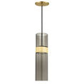 Load image into Gallery viewer, Manette Medium Pendant - Natural Brass Finish Transparent Smoke Glass