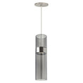 Load image into Gallery viewer, Manette Medium Pendant - Satin Nickel Finish Transparent Smoke Glass