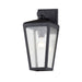Mariden Small Outdoor Wall Sconce - Textured Black Finish Clear Seeded Glass