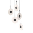 Load image into Gallery viewer, Meclisse 5 Light LED Pendant - Black Finish with Etched Glass