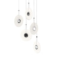 Load image into Gallery viewer, Meclisse 5 Light LED Pendant - Polished Chrome Finish with Etched Glass