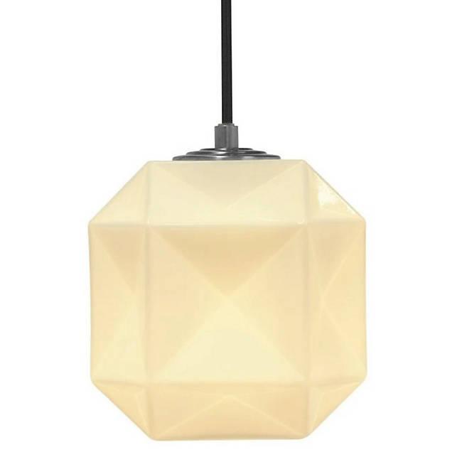 Mimo Cube Pendant - Gunmetal Finish with White Glass