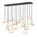 Nula Linear Suspension - Shell White Finish with Gold Leaf Accents