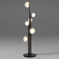 Load image into Gallery viewer, Nabila Floor Lamp - Matte Black/Brushed Brass Finish with Clear Glass