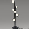 Load image into Gallery viewer, Nabila Floor Lamp - Matte Black/Black Chrome Finish with Smoke Glass