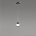 Load image into Gallery viewer, Nabila Large Pendant - Matte Black/Black Chrome Finish with Smoke Glass