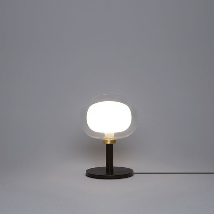 Nabila Side Table Lamp - Matte Black/Brushed Brass Finish