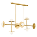 Load image into Gallery viewer, Nodes Large Linear Chandelier - Burnished Brass Finish