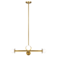 Load image into Gallery viewer, Nodes Wide Chandelier - Burnished Brass Finish